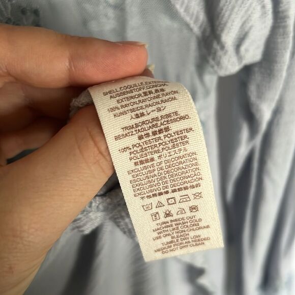 Free People Saheli Blue Mesh Floral Tunic Medium - Picture 13 of 14